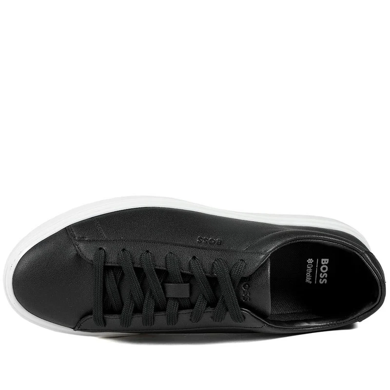 Boss Leather Lace Up Trainers - HUGO42501 / 327 809 - Black