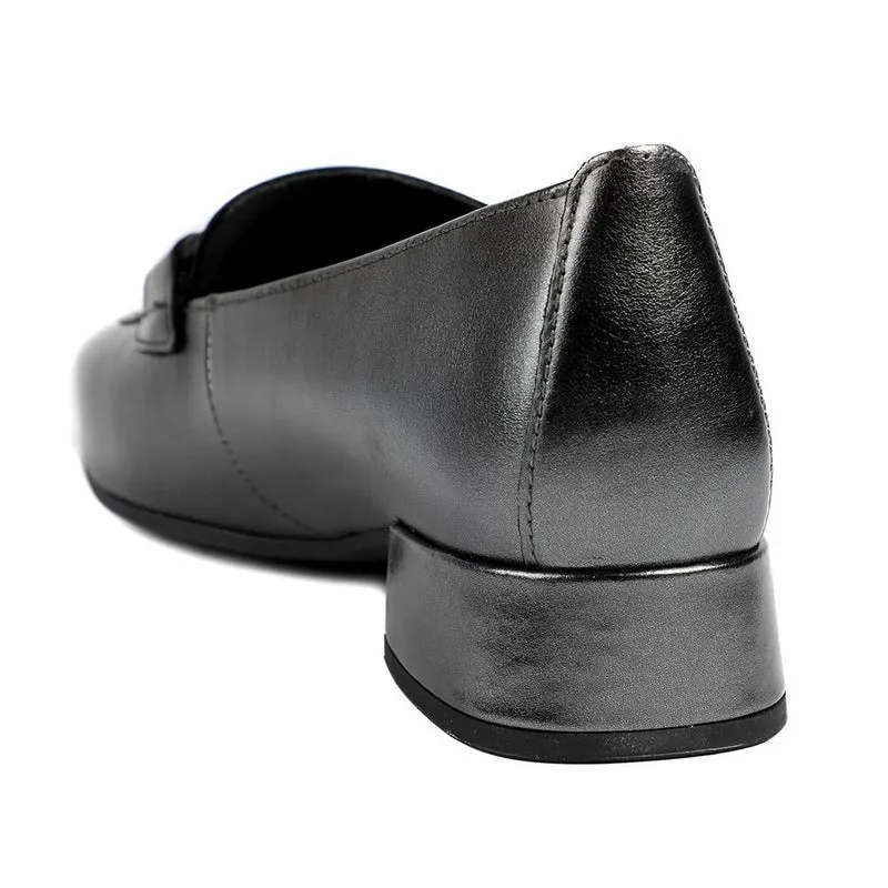 Gabor Smart Leather Heeled Loafers - GAB42558 / 329 508 - Metallic