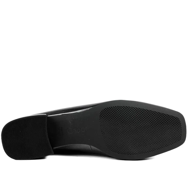 Gabor Smart Leather Heeled Loafers - GAB42558 / 329 508 - Metallic