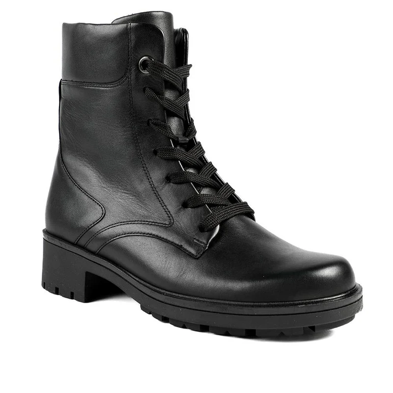 Gabor Wide Fit Leather Lace Up Ankle Boots - GAB42555 / 329 506 - Black