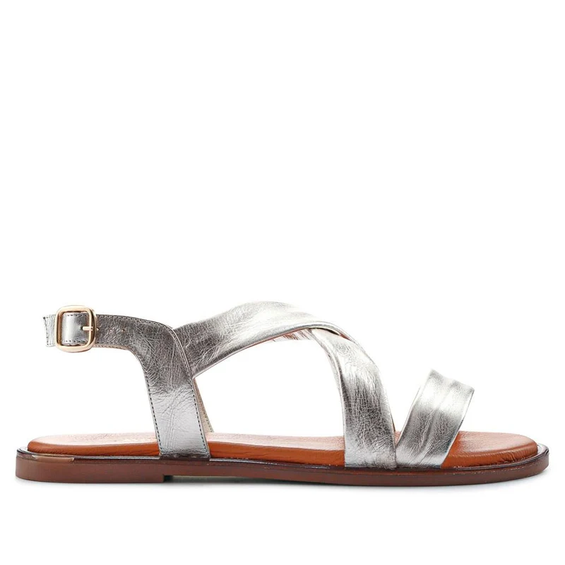 Hali Leather Sandals - HALI / 325 324 - Silver
