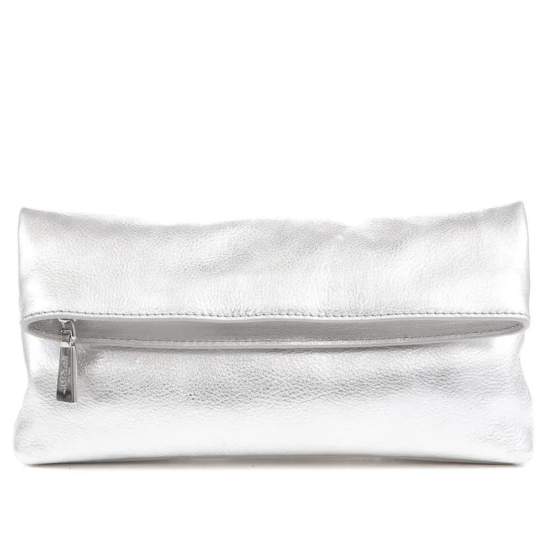 Wylie Fold-Over Clutch Bag - WYLIE / 323 893 - Silver