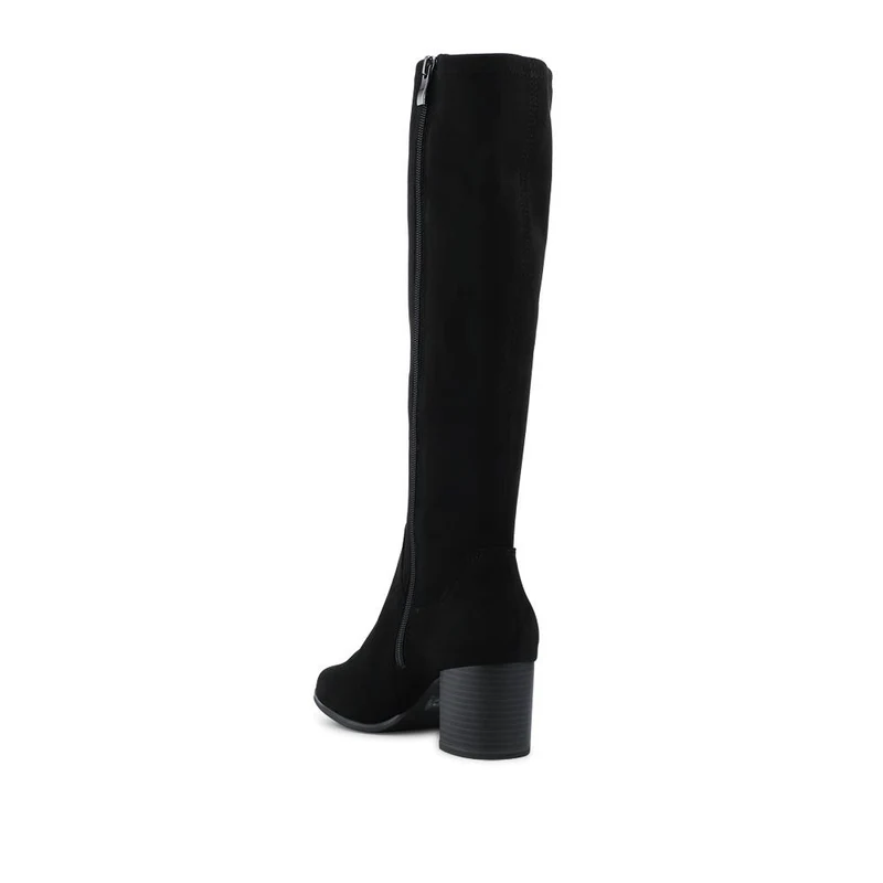 Calissa Cushioned Zip Up Long Boots - CALISSA / 328 272 - Black Suede