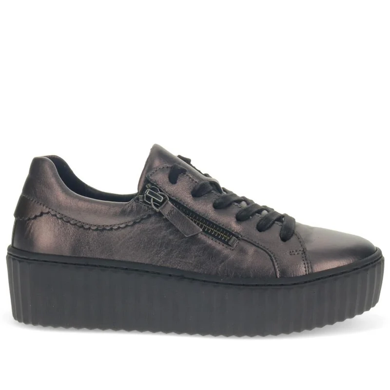 Dolly Leather Platform Trainers - GAB35502 / 321 585 - Pewter