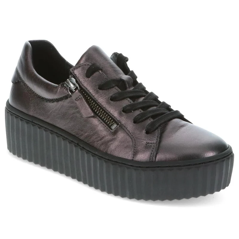 Dolly Leather Platform Trainers - GAB35502 / 321 585 - Pewter