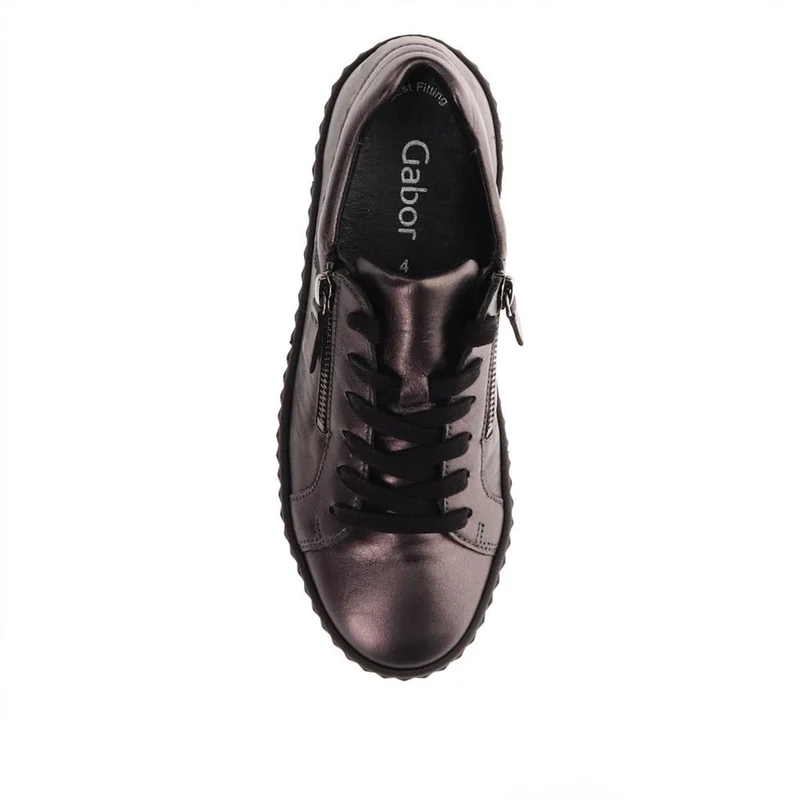 Dolly Leather Platform Trainers - GAB35502 / 321 585 - Pewter