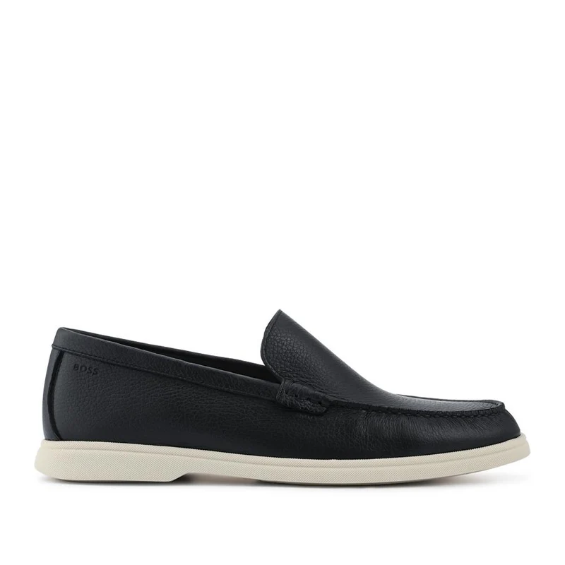 Boss Tumbled-Leather Moccasins - HUGO41509 / 327 628 - Black