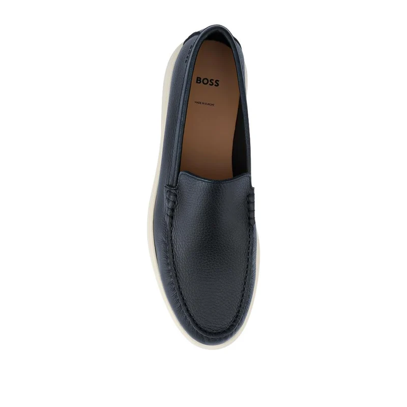 Boss Tumbled-Leather Moccasins - HUGO41509 / 327 628 - Black