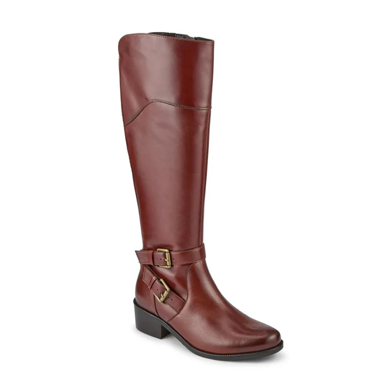 Phoebe Medium Calf-Fit Leather Long Boots - PHOEBE1M / 327 750 - Tan