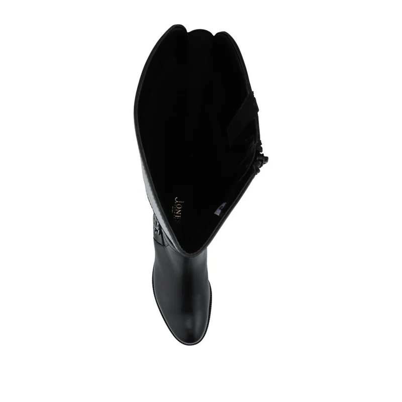 Phoebe Wide Calf-Fit Leather Long Boots - PHOEBE1L / 327 751 - Black