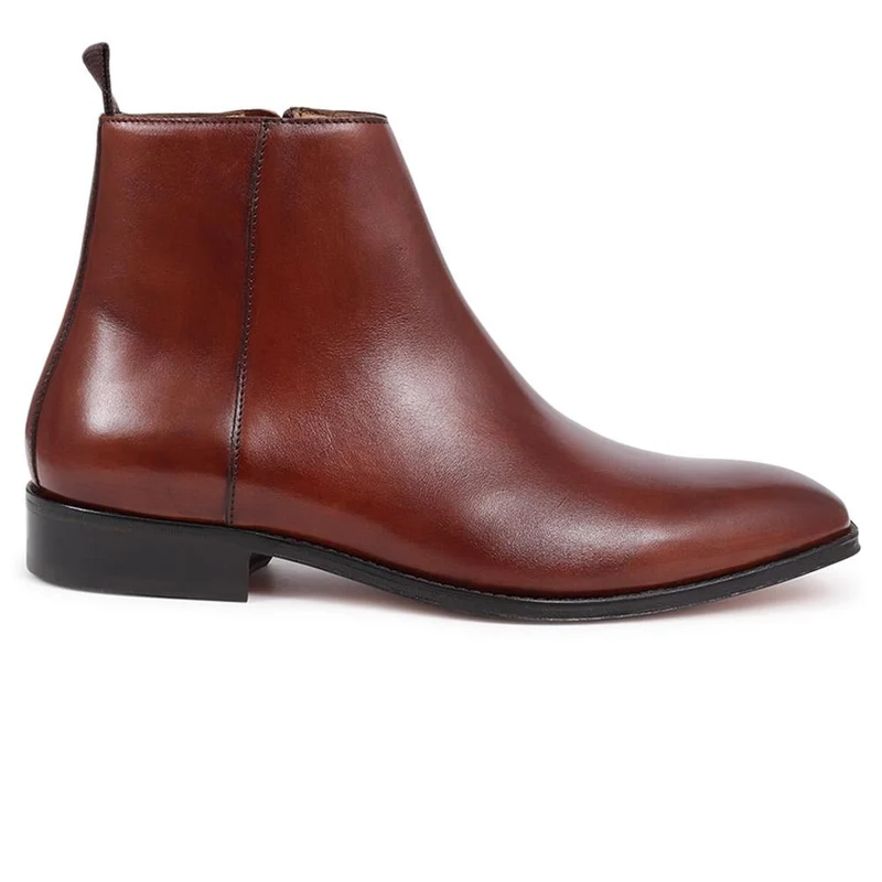 Flaxen Leather Ankle Boots - FLAXEN / 325 744