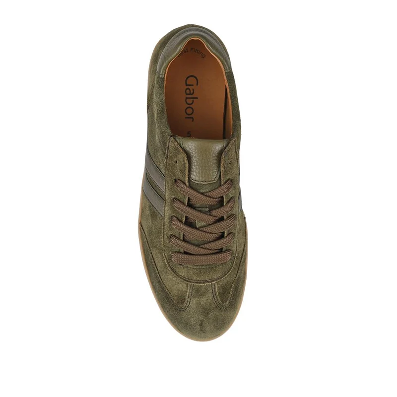 West Gabor Leather Trainers - GAB42507 / 327 746 - Olive Suede