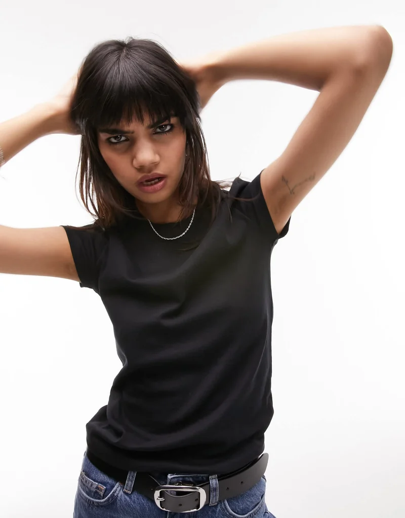 Topshop everyday tee in black