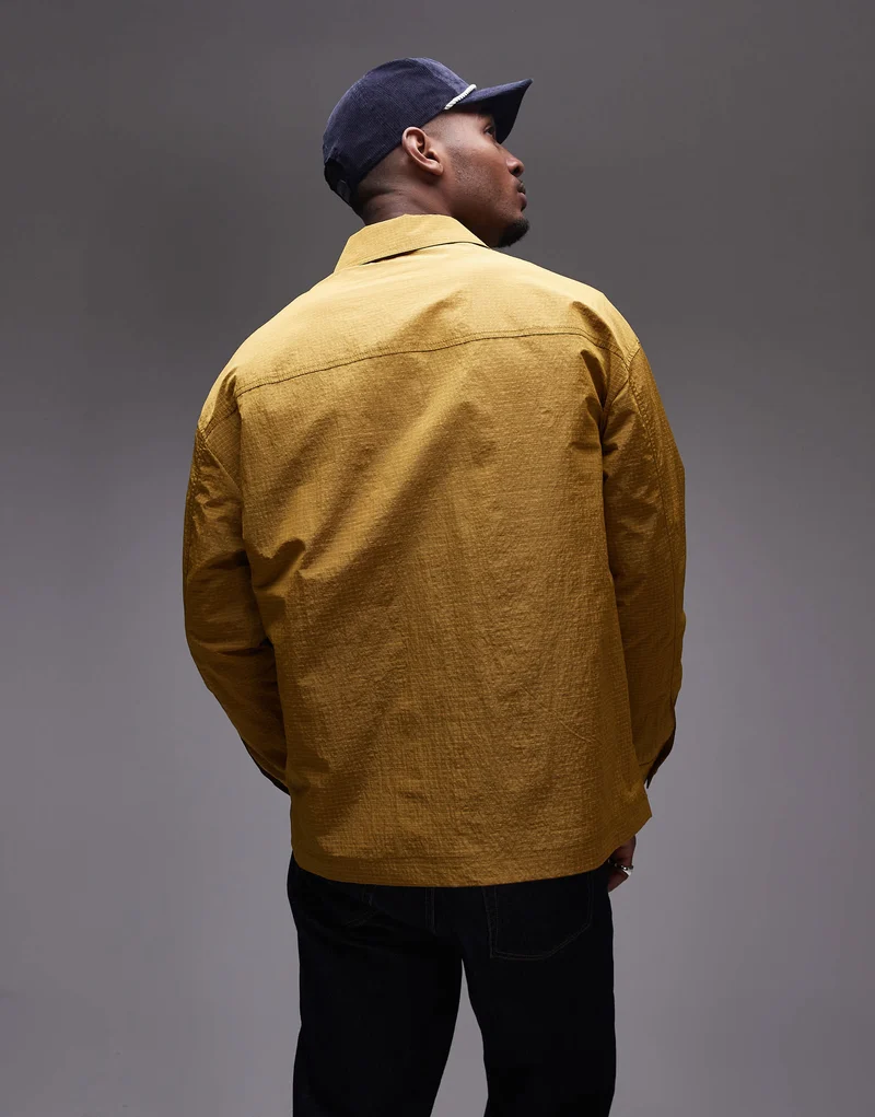 Topman lightweight ripstop jacket in mustard