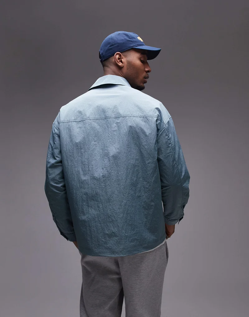 Topman lightweight ripstop jacket in blue