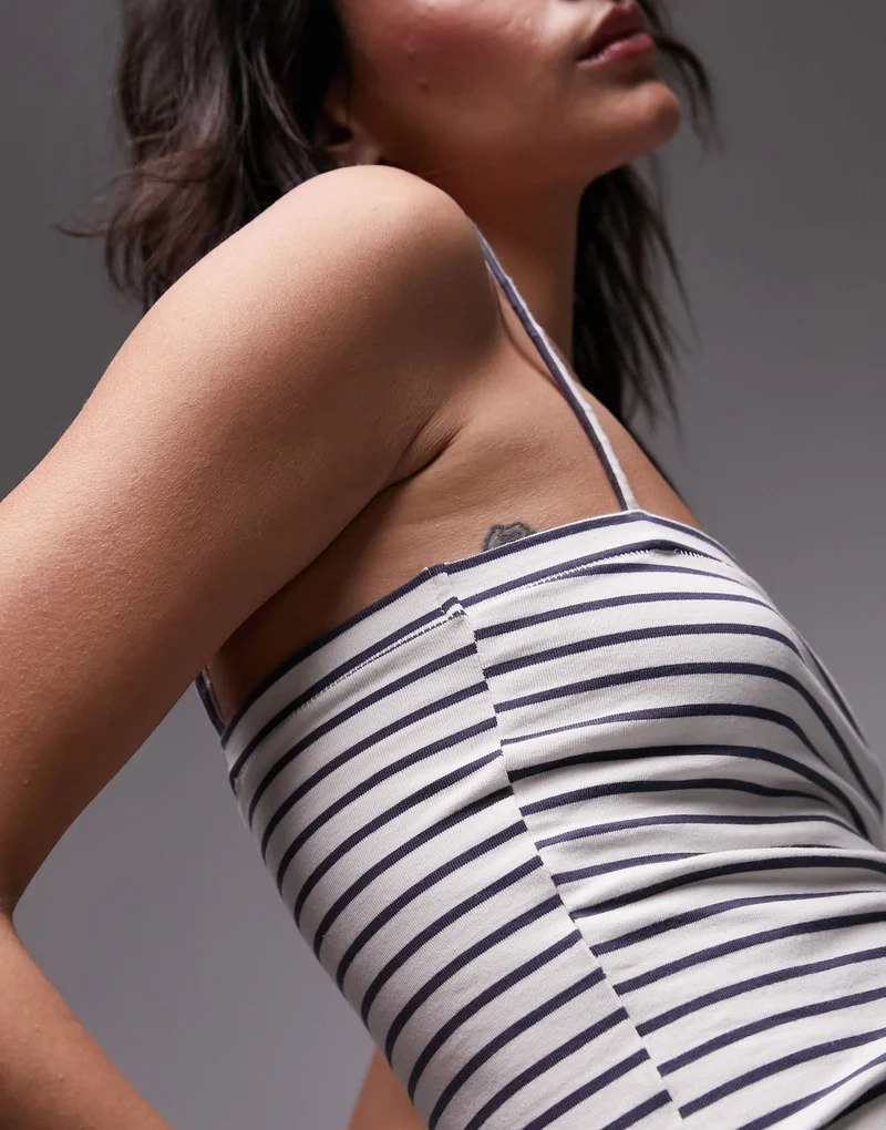 Topshop stripe spaghetti strap tube top in mono