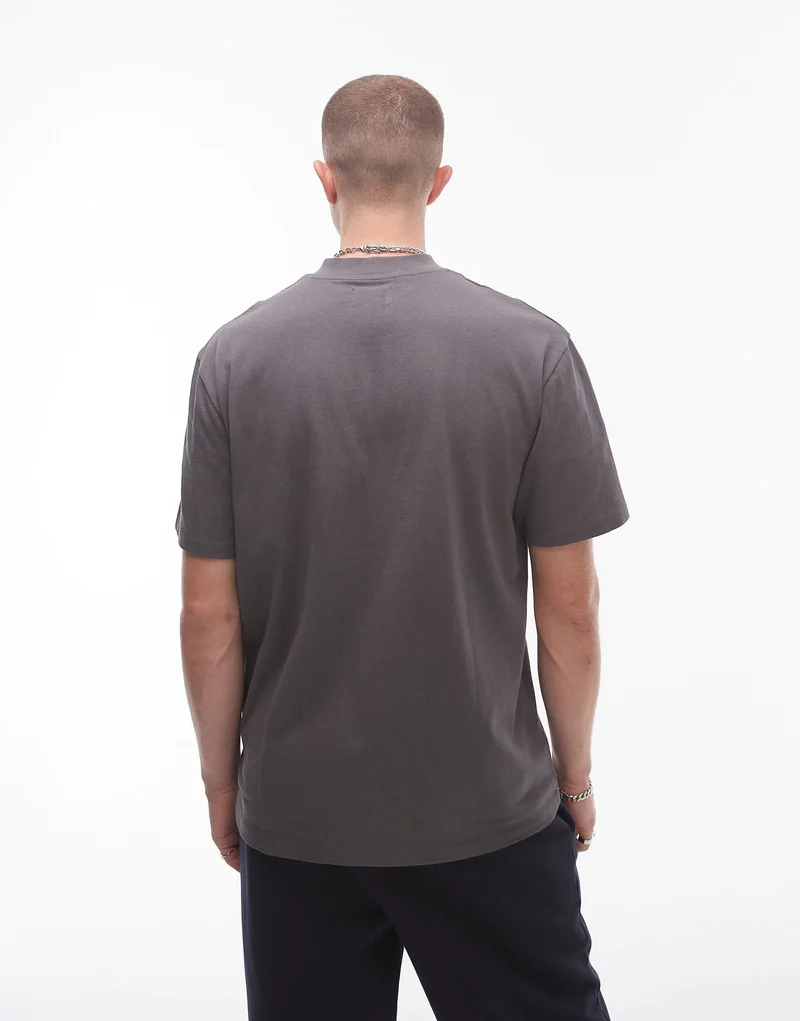 Topman oversized fit t-shirt in charcoal