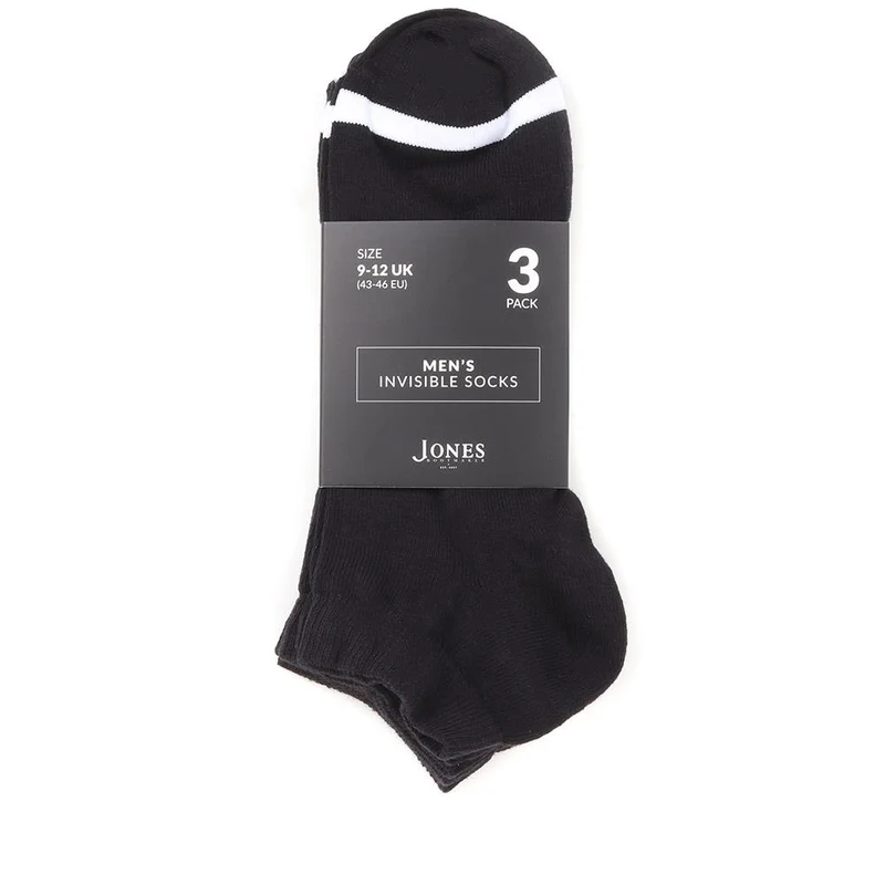 3 Pack Cotton Ankle Socks - EKIN36504 / 323 137 - Black-White