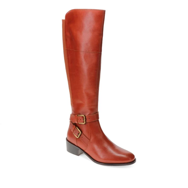 Phoebe Medium Calf Fit Leather Knee-High Boots - PHOEBEM / 320 895 - Tan