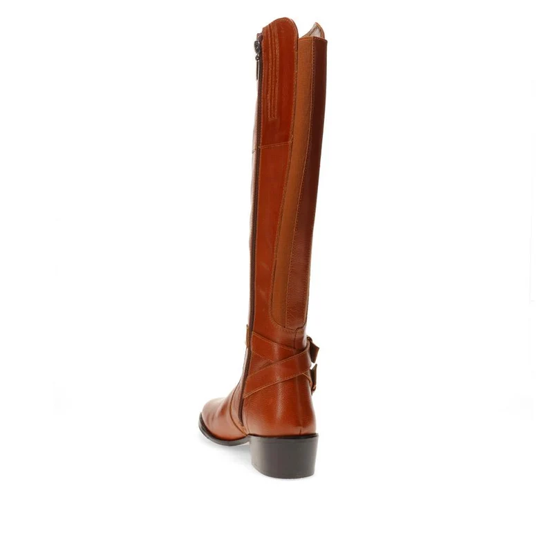Phoebe Medium Calf Fit Leather Knee-High Boots - PHOEBEM / 320 895 - Tan