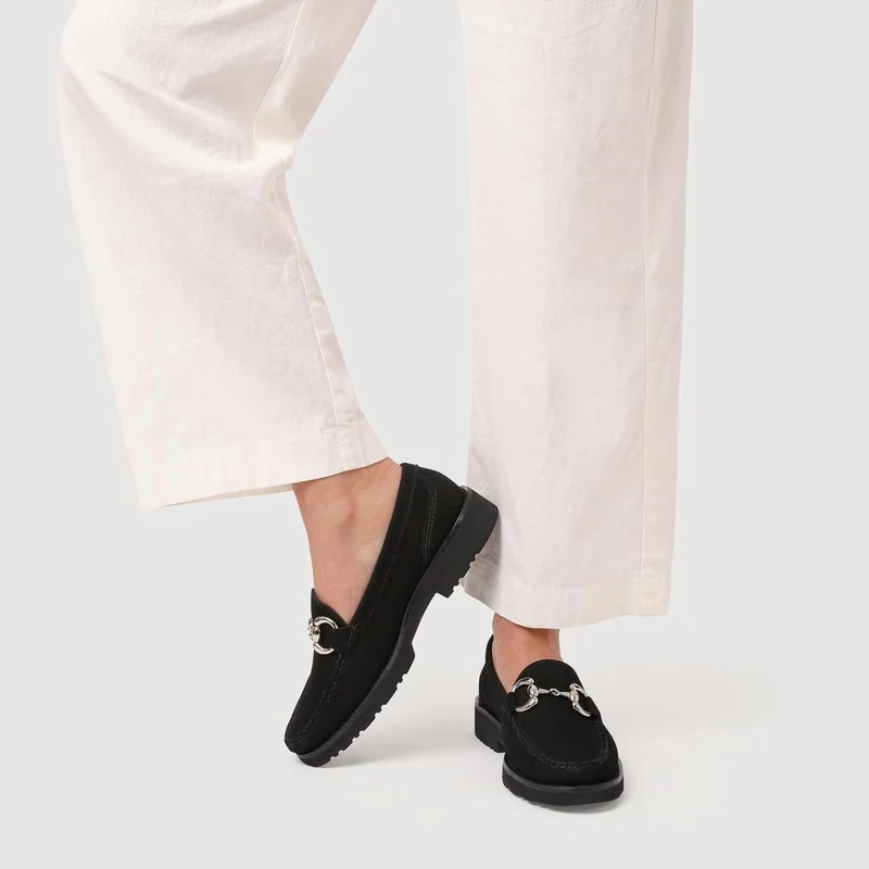 Orlana Leather Slip-On Moccasins - ORLANA / 327 593 - Black