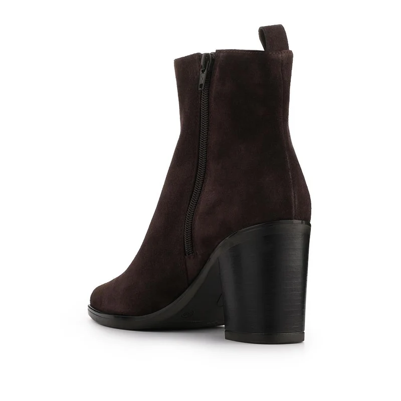 Kalamata Heeled Ankle Boots - KALAMATA / 325 867 - Chocolate Suede