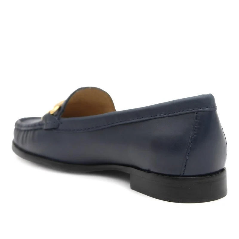 Lorella Wide-Fit Slip-On Shoes - LORELLAWIDE / 327 459 - Navy Leather