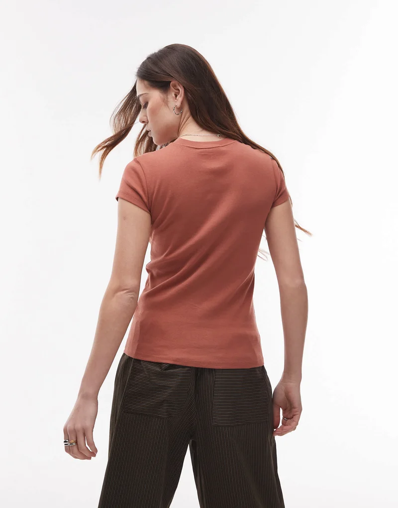 Topshop everyday tee in teracotta