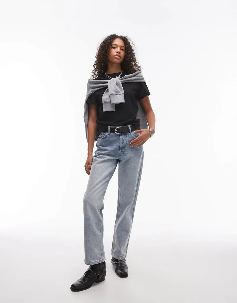 Topshop boxy tee in black