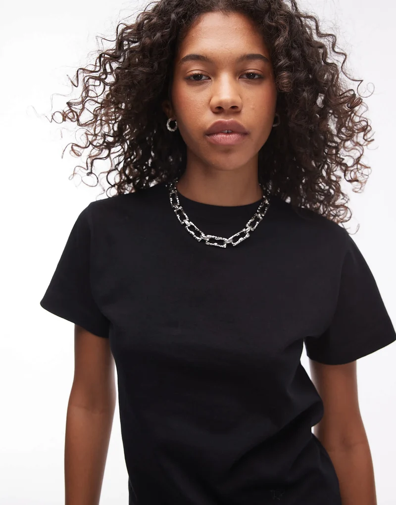 Topshop boxy tee in black
