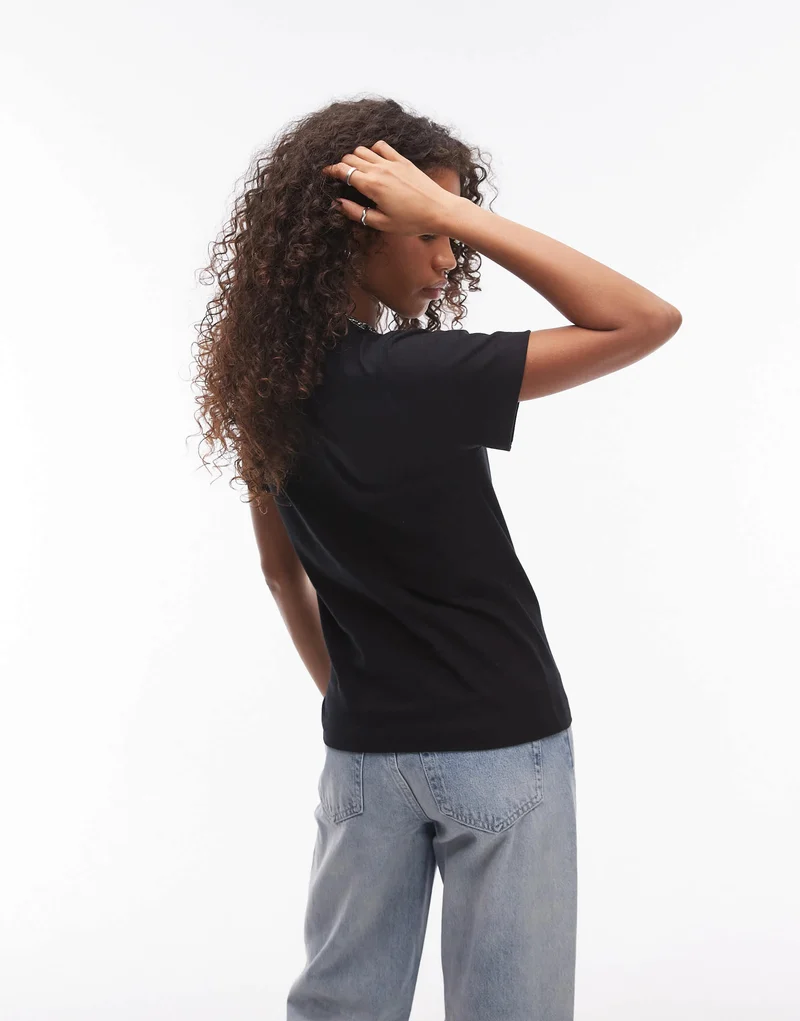 Topshop boxy tee in black