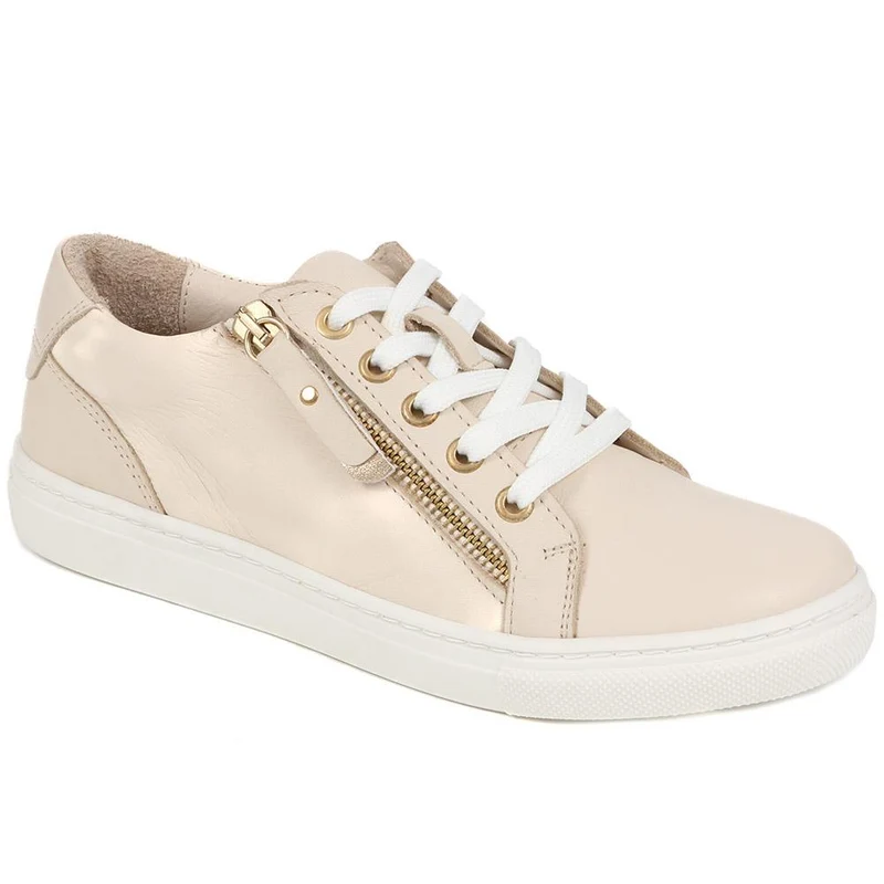 Padova2 Leather Lace-Up Trainers - PADOVA2 / 324 917 - Stone
