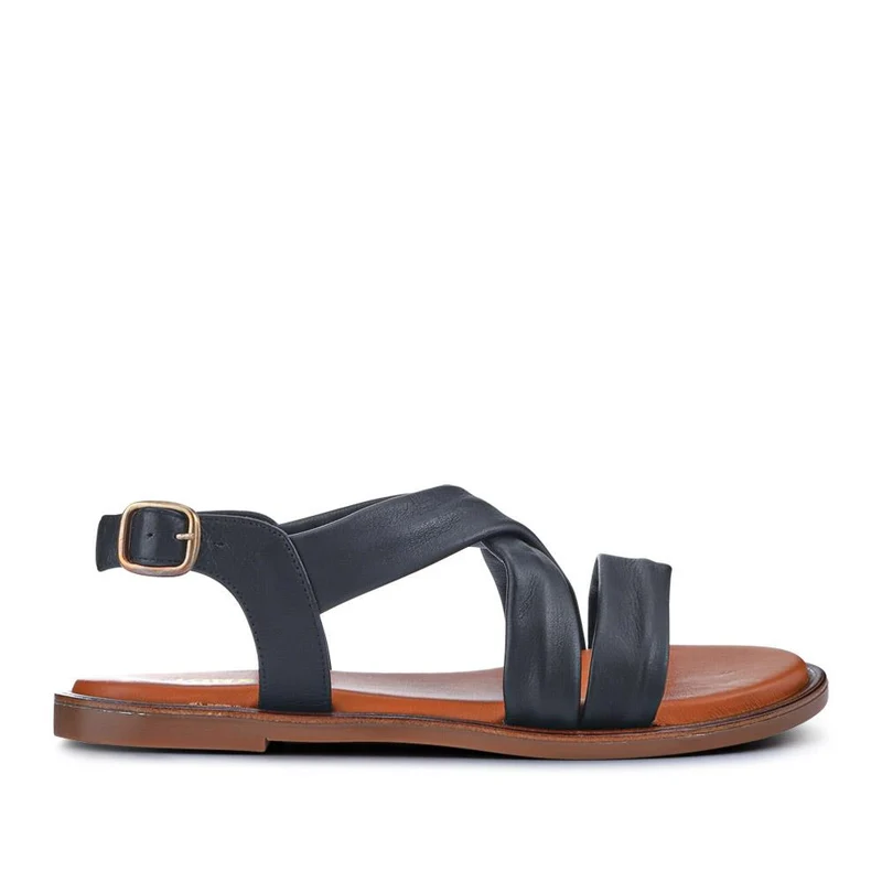 Haliwide Leather Wide-Fitting Sandals - HALIWIDE / 327 490 - Black