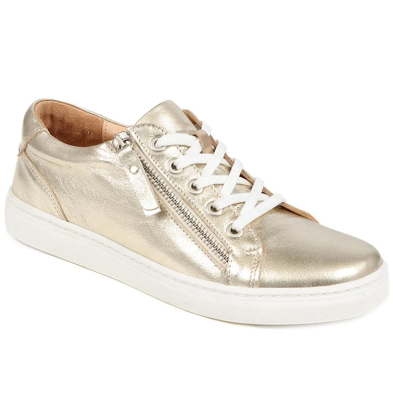 Padova2 Leather Lace-Up Trainers - PADOVA2 / 324 917 - Gold