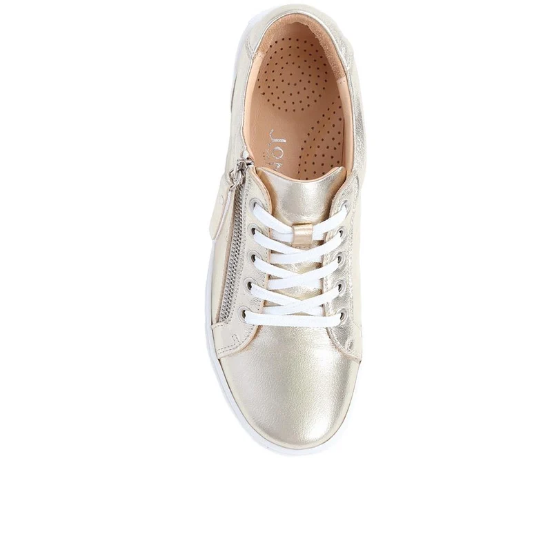 Padova2 Leather Lace-Up Trainers - PADOVA2 / 324 917 - Gold