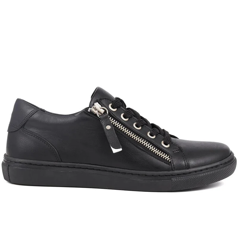 Padova2 Leather Lace-Up Trainers - PADOVA2 / 324 917 - Black-Black