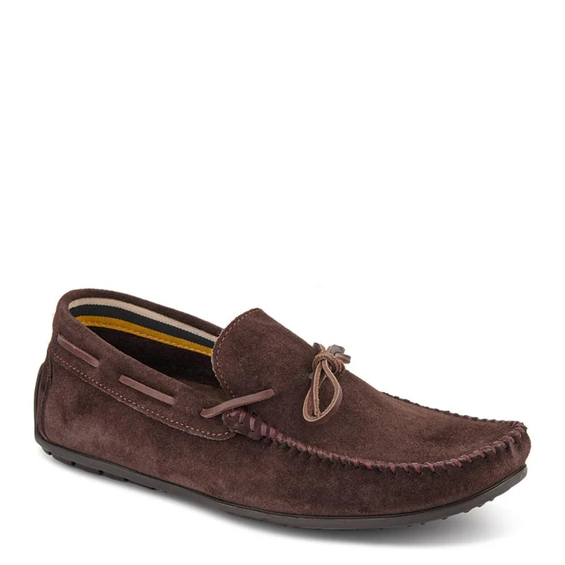 Zeke Leather Full Slippers - ZEKE / 328 015 - Dark Brown Suede