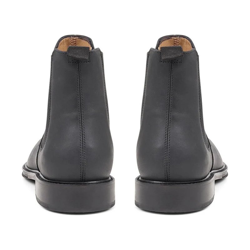 Debden Oiled Nubuck Leather Chelsea Boots - DEBDEN / 320 461 - Black Nubuck