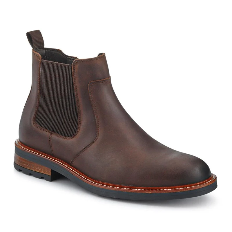 Feltham Heeled Leather Chelsea Boots - FELTHAM / 328 081 - Brown