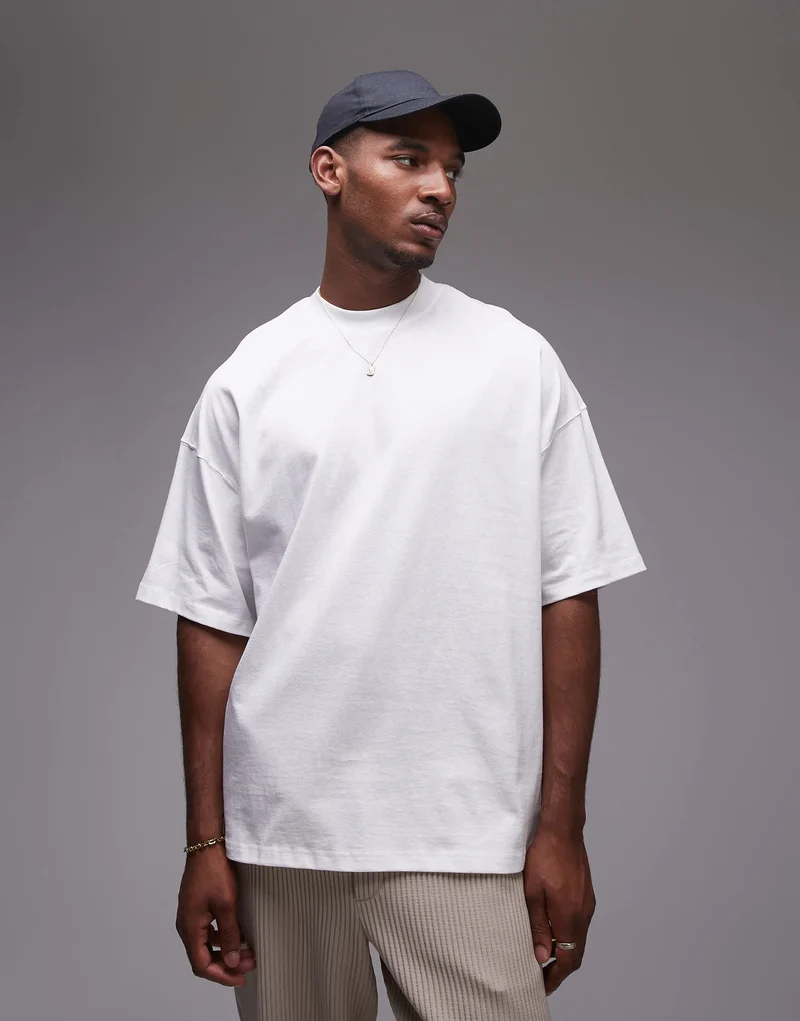 Topman extreme oversized fit t-shirt in white