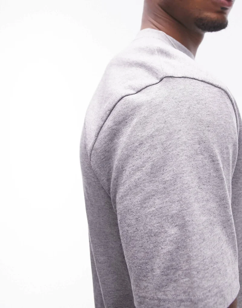 Topman oversized fit t-shirt in grey marl