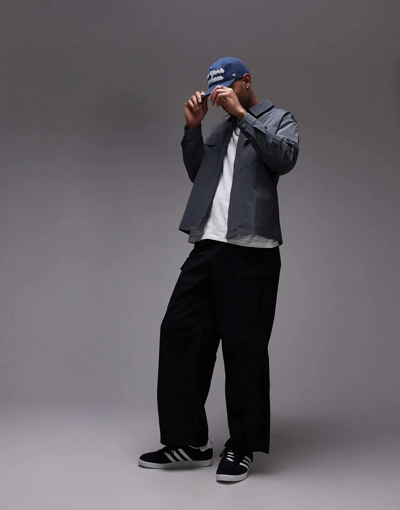 Topman lightweight ripstop jacket in grey