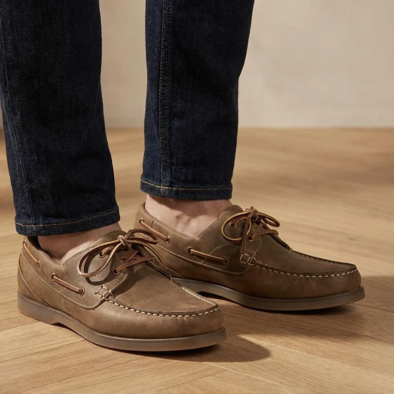 Parsons Leather Boat Shoes - PARSONS / 320 153 - Tobacco