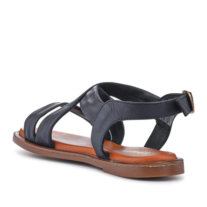 Haliwide Leather Wide-Fitting Sandals - HALIWIDE / 327 490 - Black