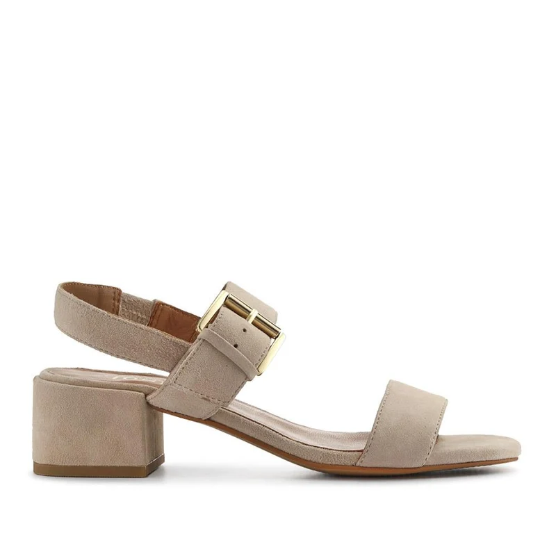 Kassidy2 Smart Block-Heel Sandals - KASSIDY2 / 327 390 - Sand Suede