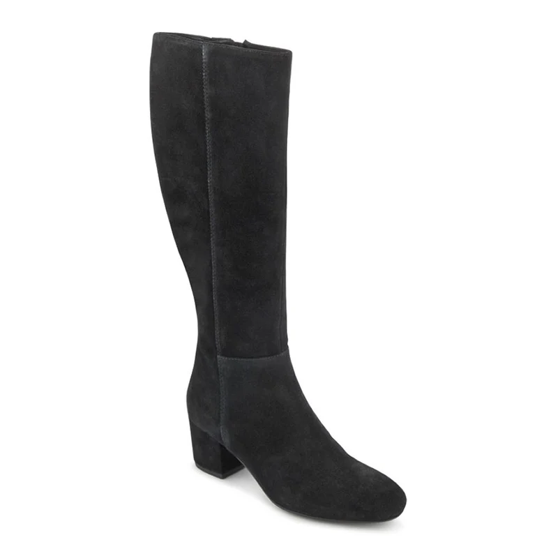 LouLou1 Medium Calf-Fit Long Boots - LOULOU1M / 328 291 - Black Suede