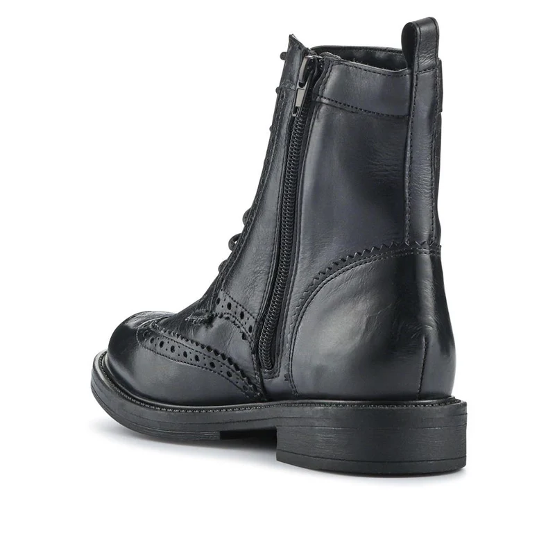 Noelle Leather Lace-Up Boots - NOELLE / 325 873 - Black