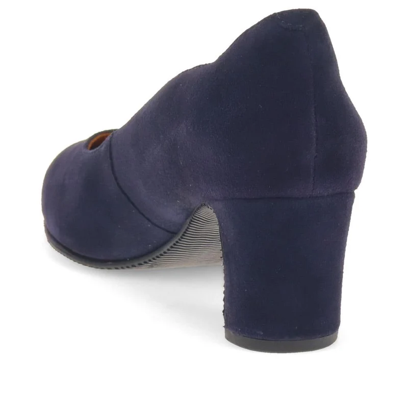 ZoeyWide Leather Court Shoes - ZOEYWIDE / 325 774 - Navy Suede