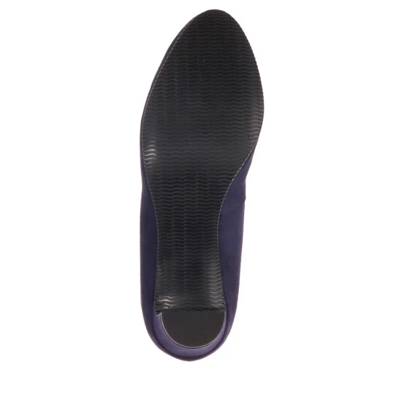 ZoeyWide Leather Court Shoes - ZOEYWIDE / 325 774 - Navy Suede