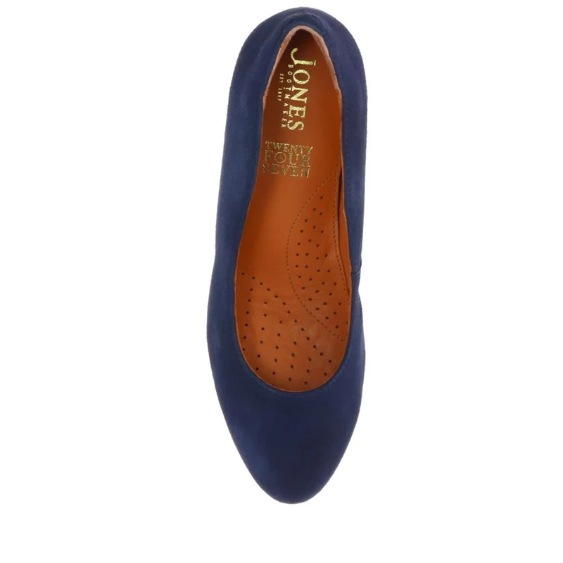 ZoeyWide Leather Court Shoes - ZOEYWIDE / 325 774 - Navy Suede